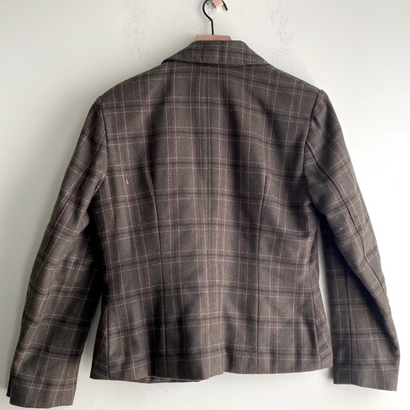 Banana Republic Plaid Button Front Wool and Cashmere Blazer - Picture 6 of 7